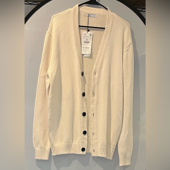 Zara Sweaters - Zara Cream Button-Up Cardigan